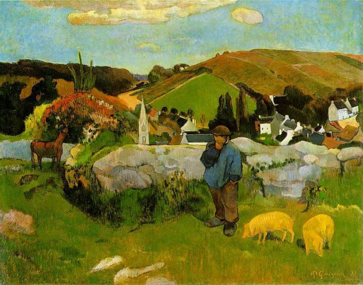 Paul Gauguin The Swineherd, Brittany oil painting image